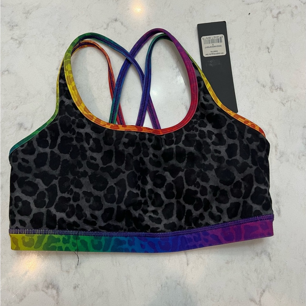 WTH cheetah rainbow bra. NWT. Small